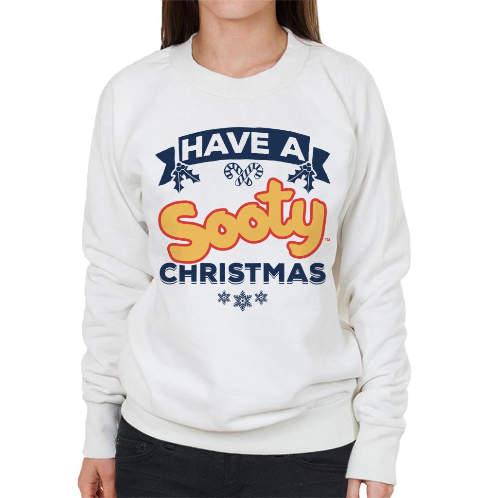 Sooty Christmas Have A Sooty Christmas Blue Banner Design Women's Sweatshirt-ALL + EVERY