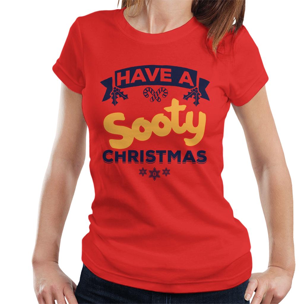 Sooty Christmas Have A Sooty Christmas Blue Banner Design Women's T-Shirt-ALL + EVERY