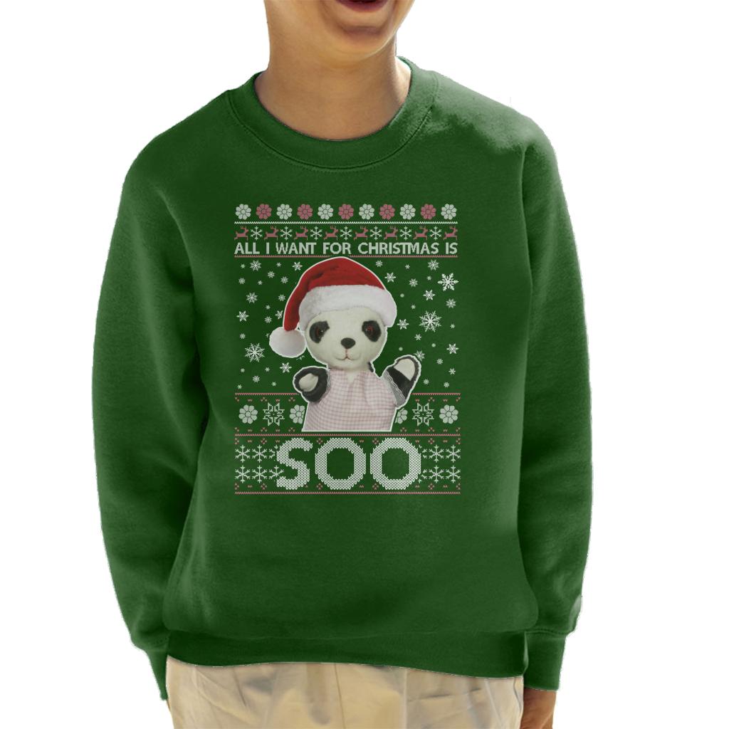Sooty Christmas Festive Hat All I Want For Christmas Is Soo Kids Sweatshirt-ALL + EVERY