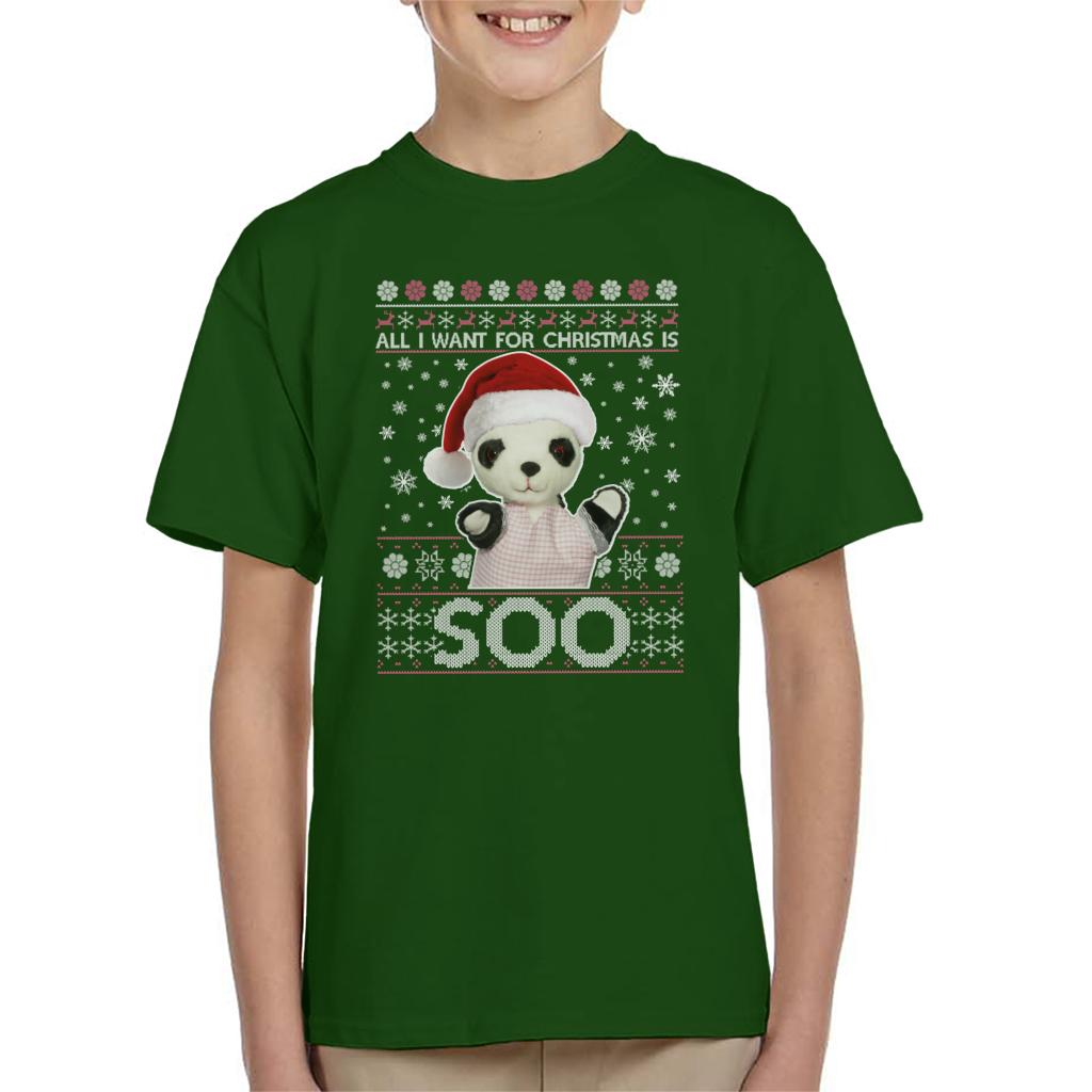 Sooty Christmas Festive Hat All I Want For Christmas Is Soo Kids T-Shirt-ALL + EVERY