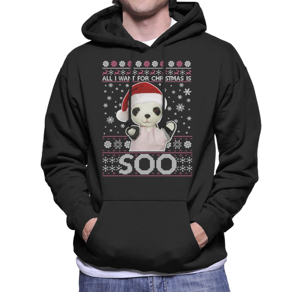 Sooty Christmas Festive Hat All I Want For Christmas Is Soo Men's Hooded Sweatshirt-ALL + EVERY