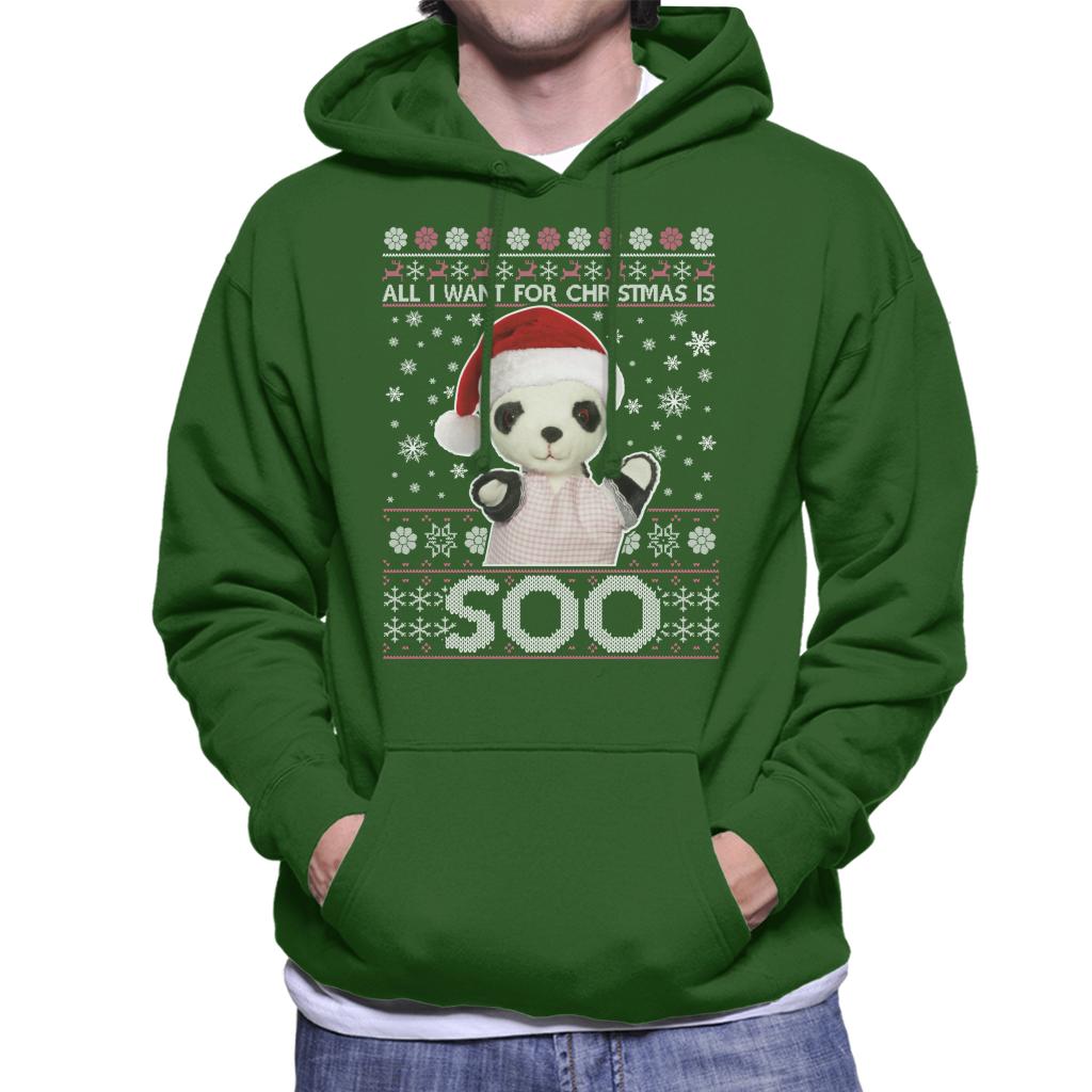 Sooty Christmas Festive Hat All I Want For Christmas Is Soo Men's Hooded Sweatshirt-ALL + EVERY