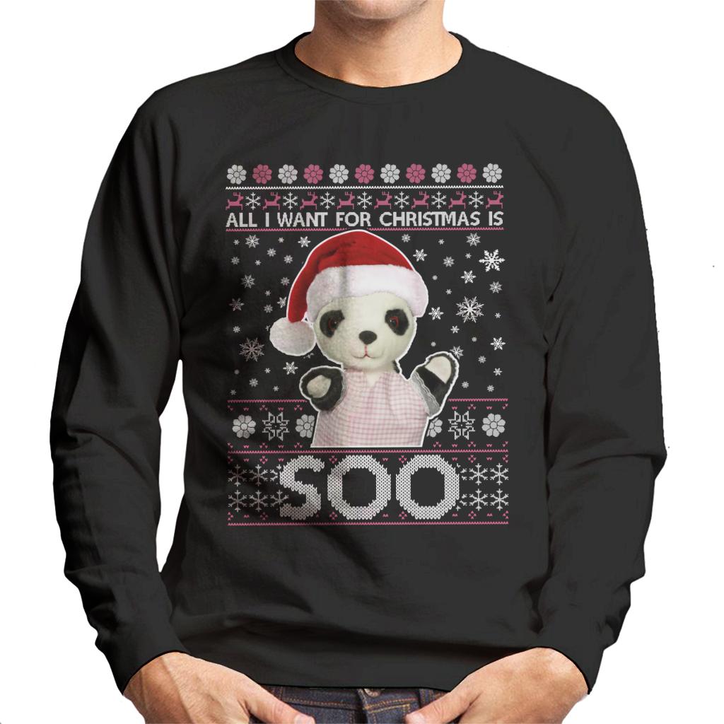 Sooty Christmas Festive Hat All I Want For Christmas Is Soo Men's Sweatshirt-ALL + EVERY