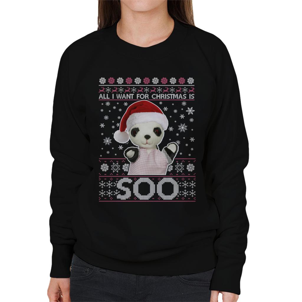 Sooty Christmas Festive Hat All I Want For Christmas Is Soo Women's Sweatshirt-ALL + EVERY