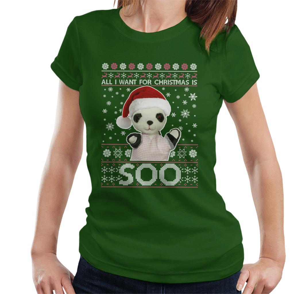 Sooty Christmas Festive Hat All I Want For Christmas Is Soo Women's T-Shirt-ALL + EVERY