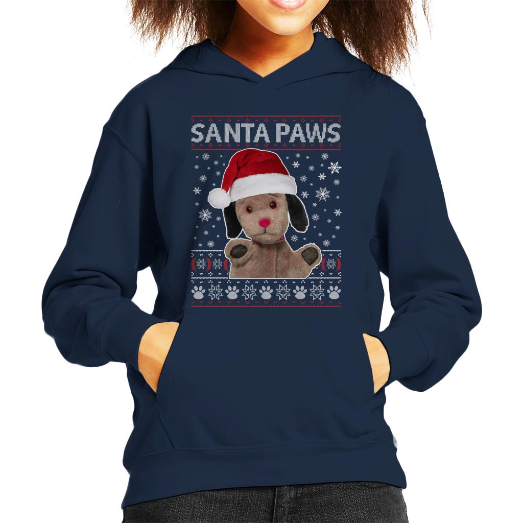 Sooty Christmas Sweep Santa Paws Kids Hooded Sweatshirt-ALL + EVERY