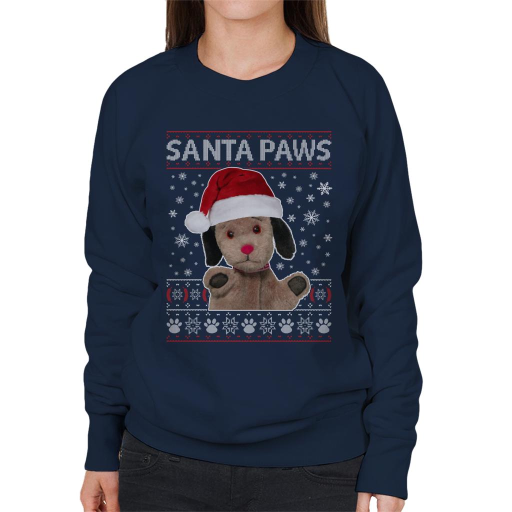 Sooty Christmas Sweep Santa Paws Women's Sweatshirt-ALL + EVERY