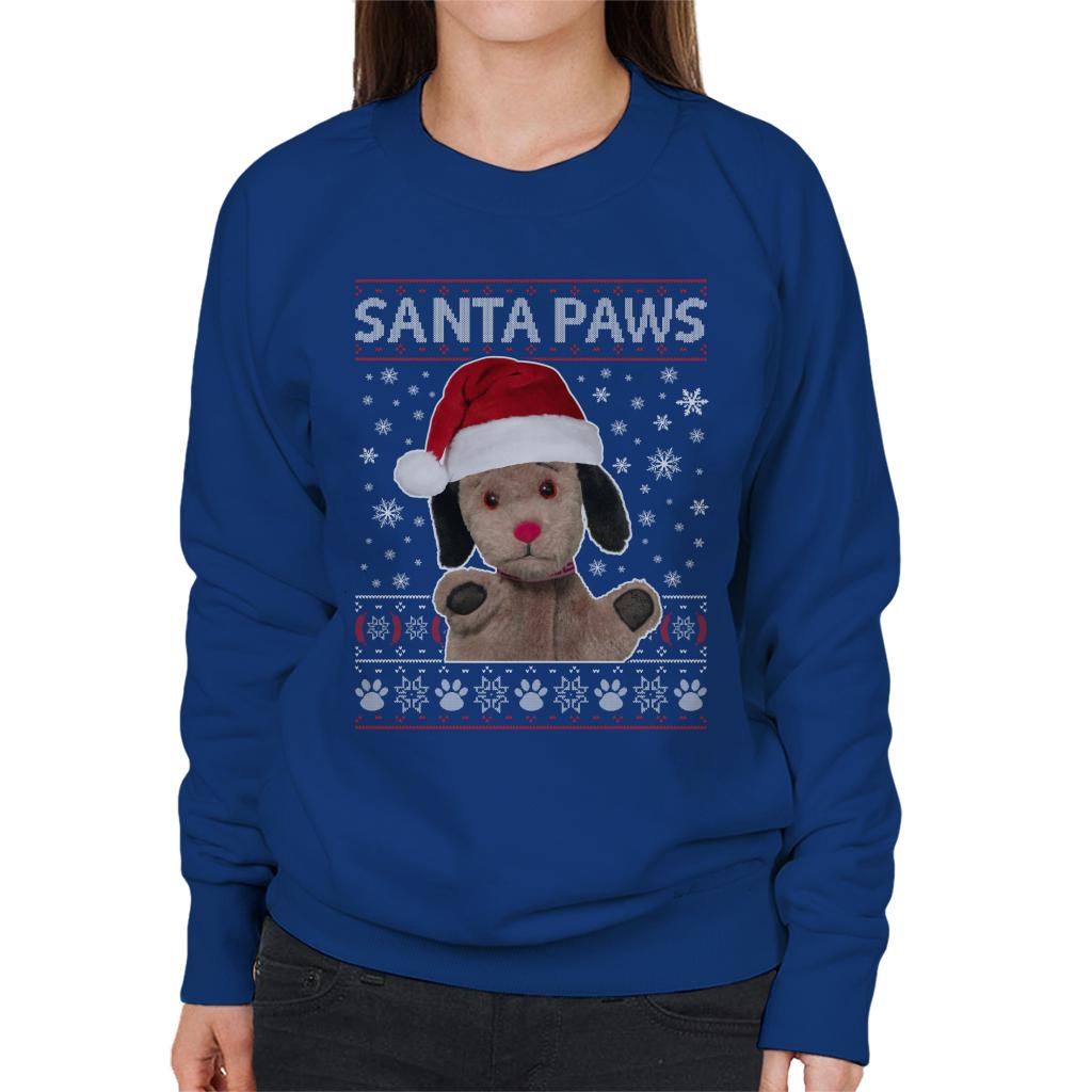 Sooty Christmas Sweep Santa Paws Women's Sweatshirt-ALL + EVERY