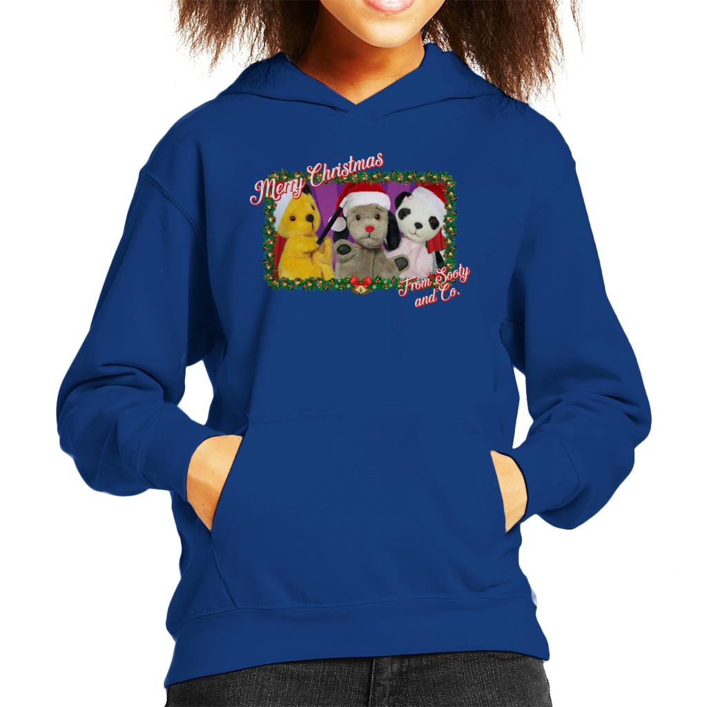 Sooty Christmas Merry Xmas From Sooty And Co Kids Hooded Sweatshirt-ALL + EVERY