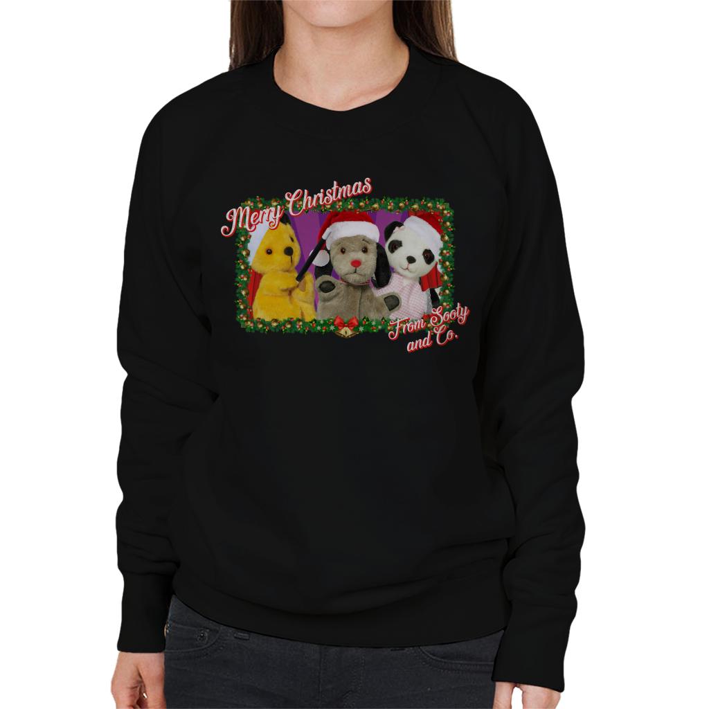 Sooty Christmas Merry Xmas From Sooty And Co Women's Sweatshirt-ALL + EVERY