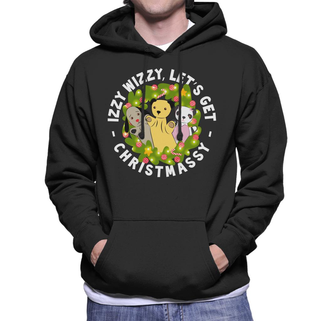 Sooty Christmas Illuminated Wreath Men's Hooded Sweatshirt-ALL + EVERY