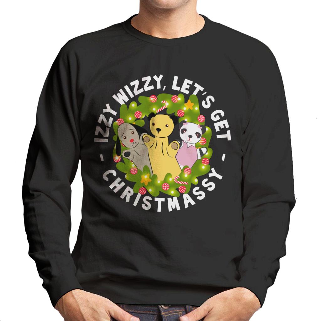 Sooty Christmas Illuminated Wreath Men's Sweatshirt-ALL + EVERY