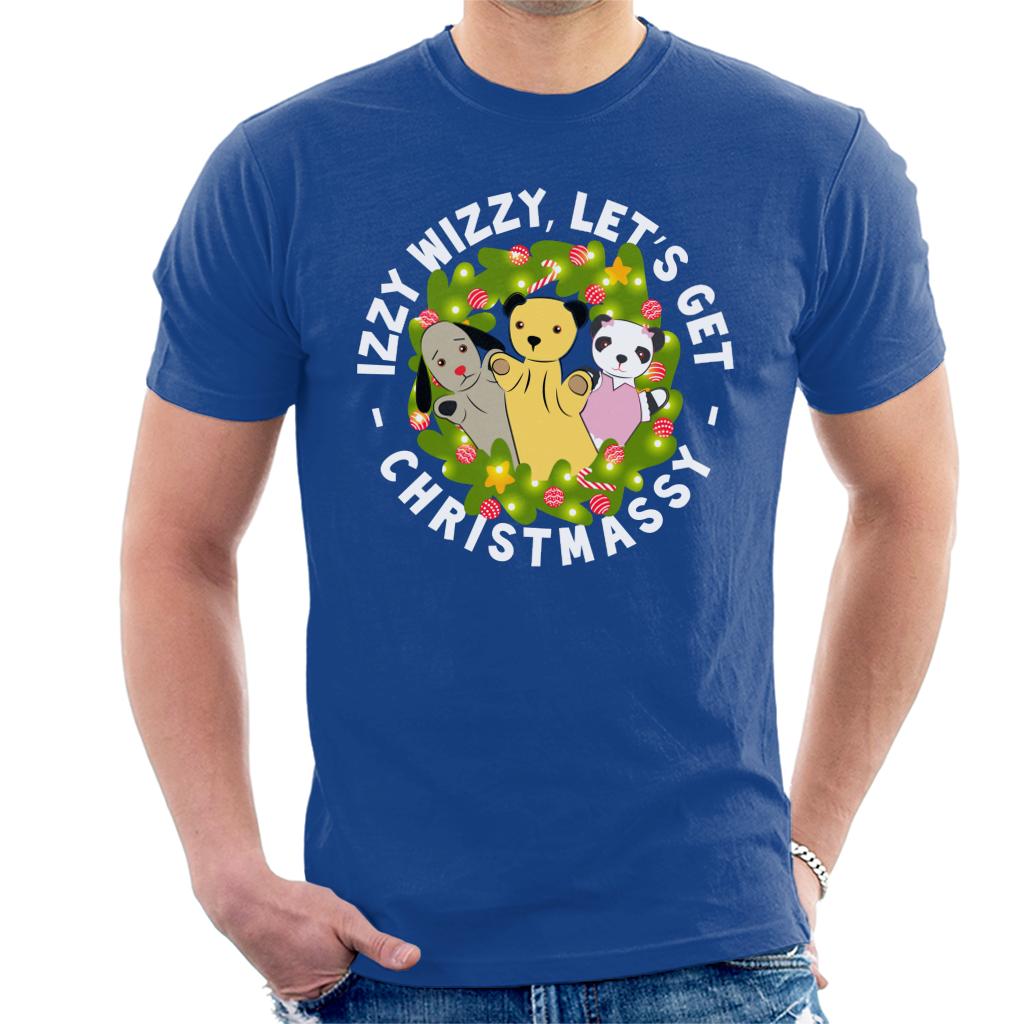 Sooty Christmas Illuminated Wreath Men's T-Shirt-ALL + EVERY