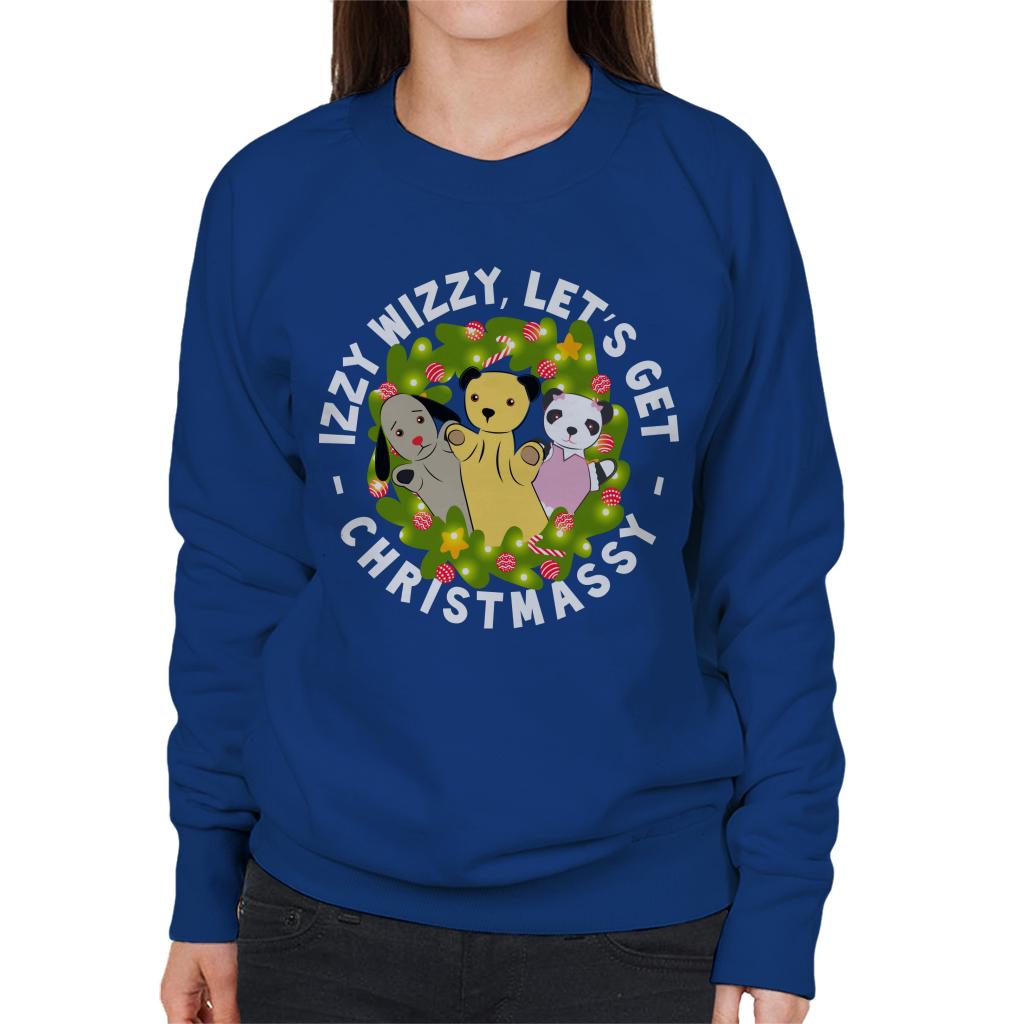 Sooty Christmas Illuminated Wreath Women's Sweatshirt-ALL + EVERY