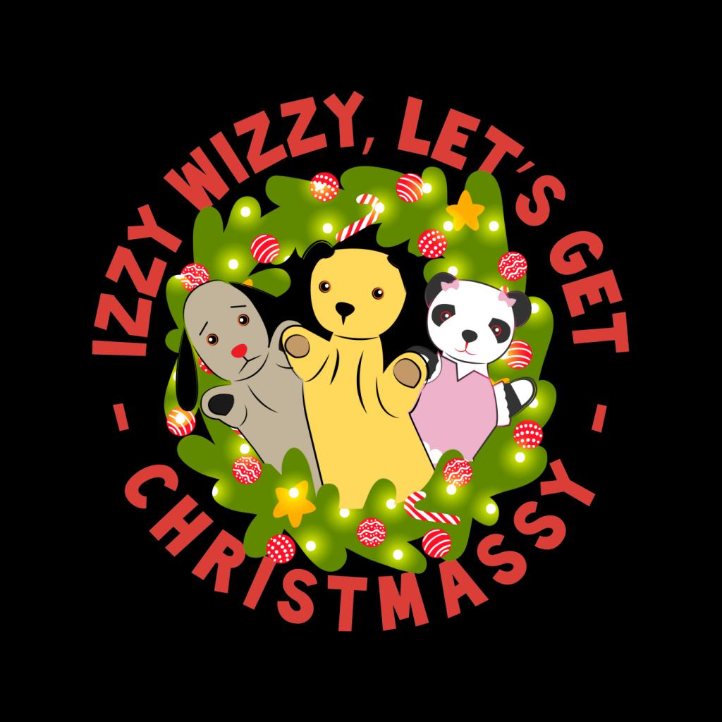 Sooty Christmas Illuminated Wreath Izzy Wizzy Lets Get Chrismassy Men's Hooded Sweatshirt-ALL + EVERY