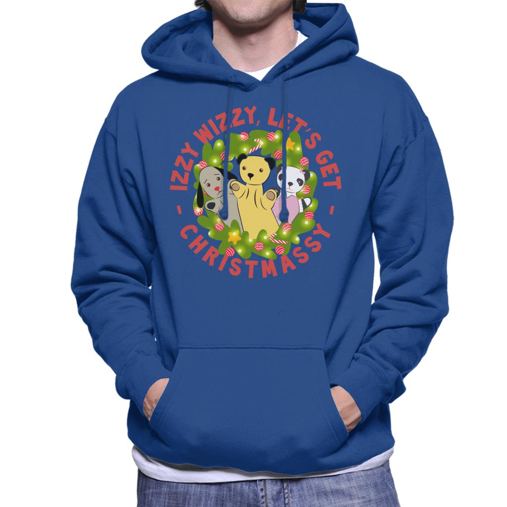 Sooty Christmas Illuminated Wreath Izzy Wizzy Lets Get Chrismassy Men's Hooded Sweatshirt-ALL + EVERY