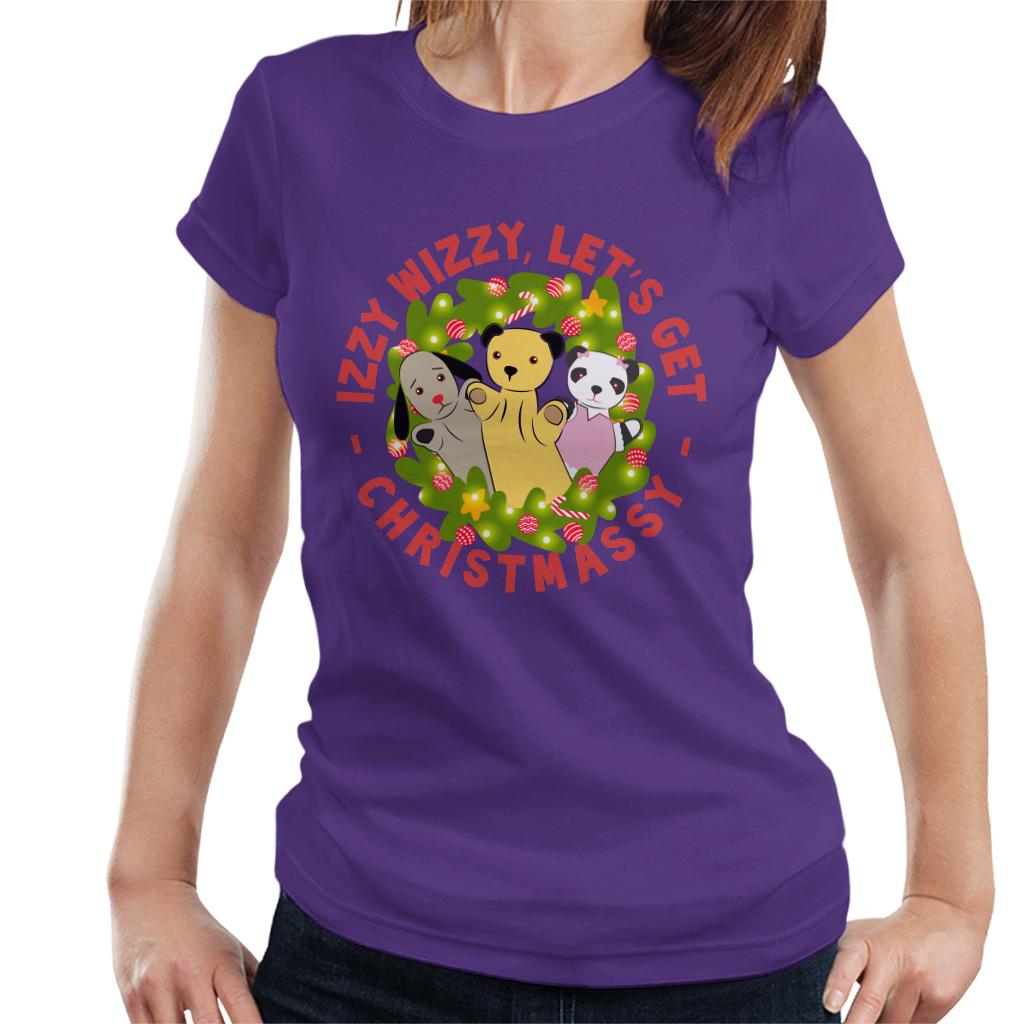 Sooty Christmas Illuminated Wreath Izzy Wizzy Lets Get Chrismassy Women's T-Shirt-ALL + EVERY