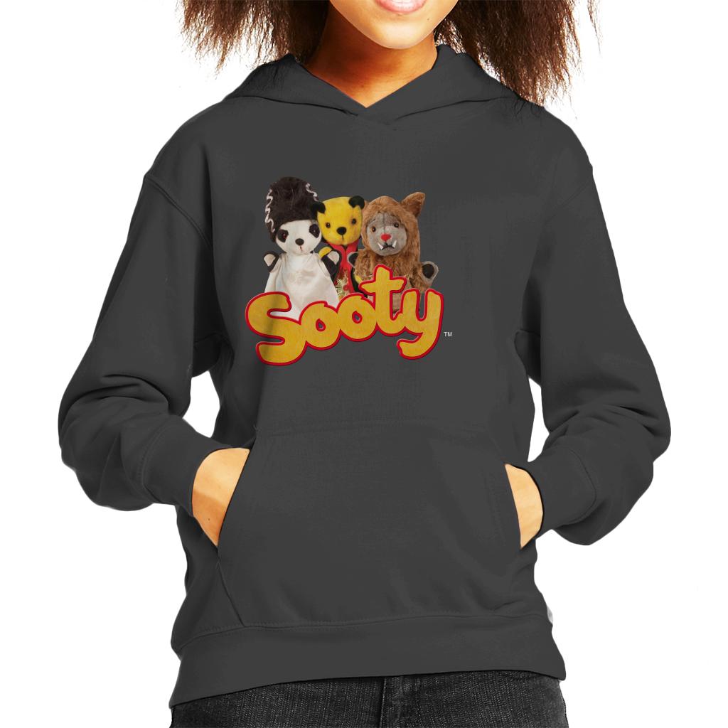 Sooty Halloween Spooky Trio Kid's Hooded Sweatshirt-ALL + EVERY