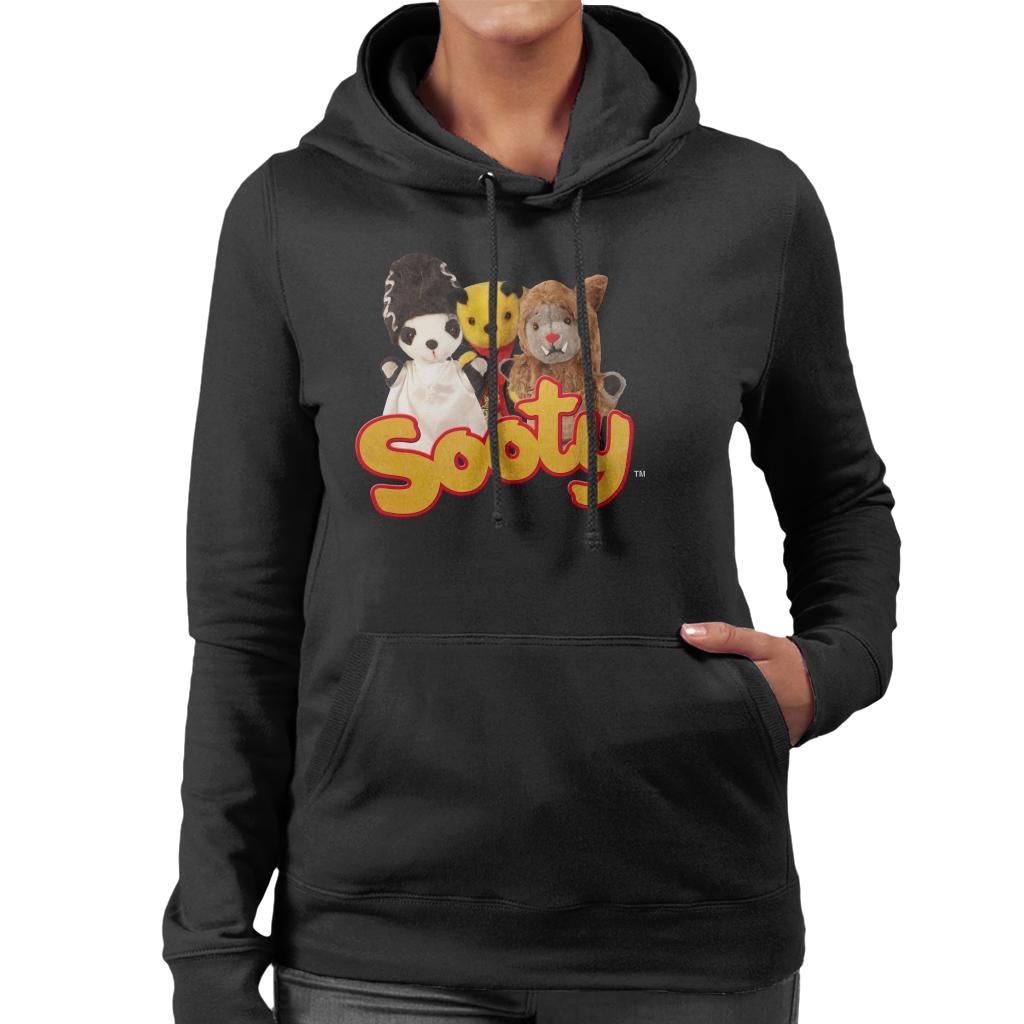 Sooty Halloween Spooky Trio Women's Hooded Sweatshirt-ALL + EVERY