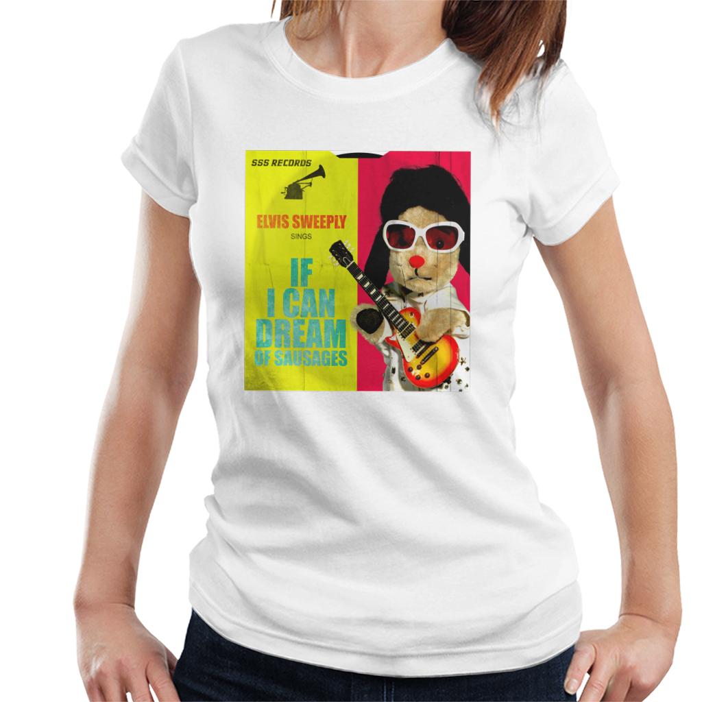 Sooty Elvis Sweeply If I Can Dream Of Sausages Women's T-Shirt-ALL + EVERY