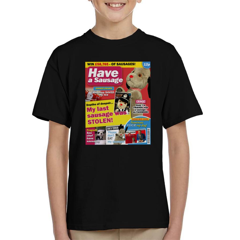 Sooty Sweep My Last Sausage Was Stolen Kids T-Shirt-ALL + EVERY