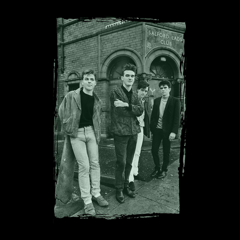 The Smiths In Manchester At Salford Lads Club Distressed Frame Men's T-Shirt-ALL + EVERY