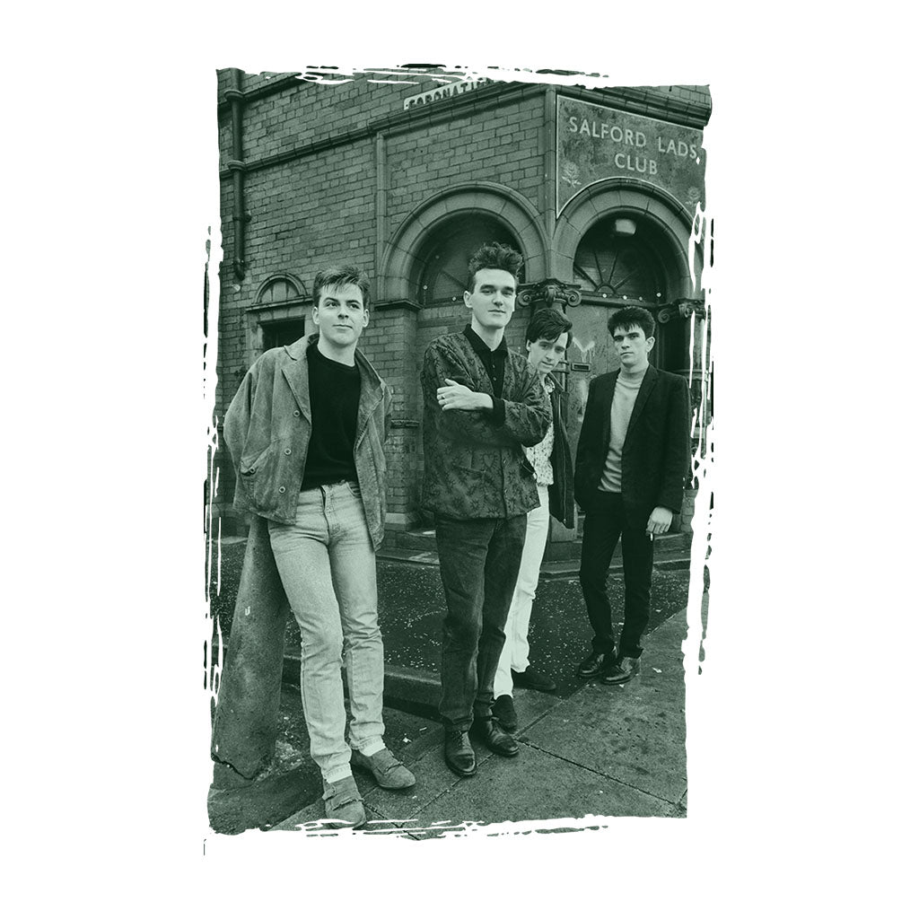 The Smiths In Manchester At Salford Lads Club Distressed Frame Men's T-Shirt-ALL + EVERY