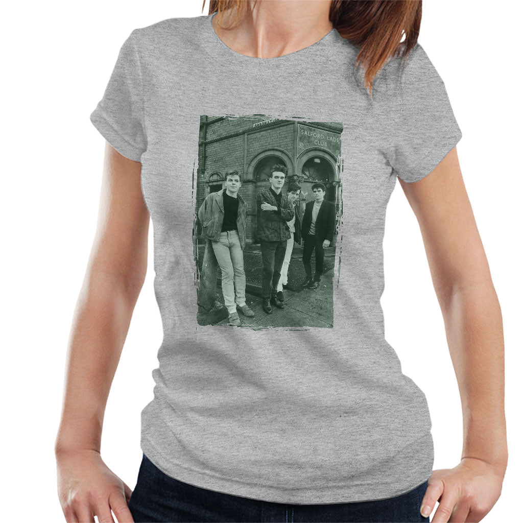 The Smiths In Manchester At Salford Lads Club Distressed Frame Women's T-Shirt-ALL + EVERY