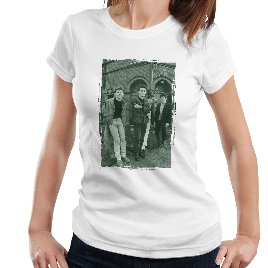 The Smiths In Manchester At Salford Lads Club Distressed Frame Women's T-Shirt-ALL + EVERY