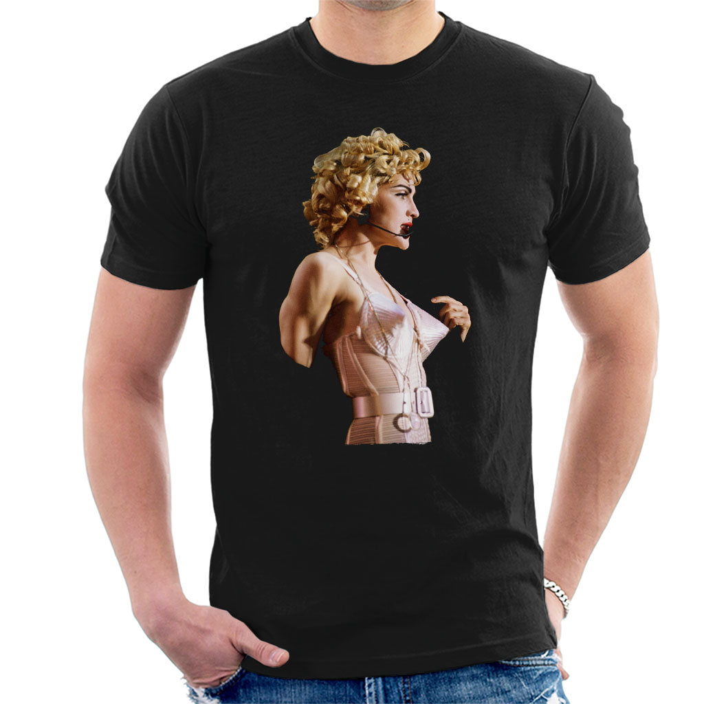 Madonna In Pink Cone Bra Corset Blonde Ambition Tour 1990 Men's T-Shirt-ALL + EVERY