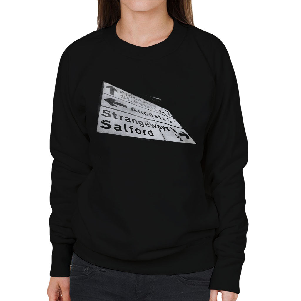 Manchester Road Signs 1985 Women's Sweatshirt-ALL + EVERY