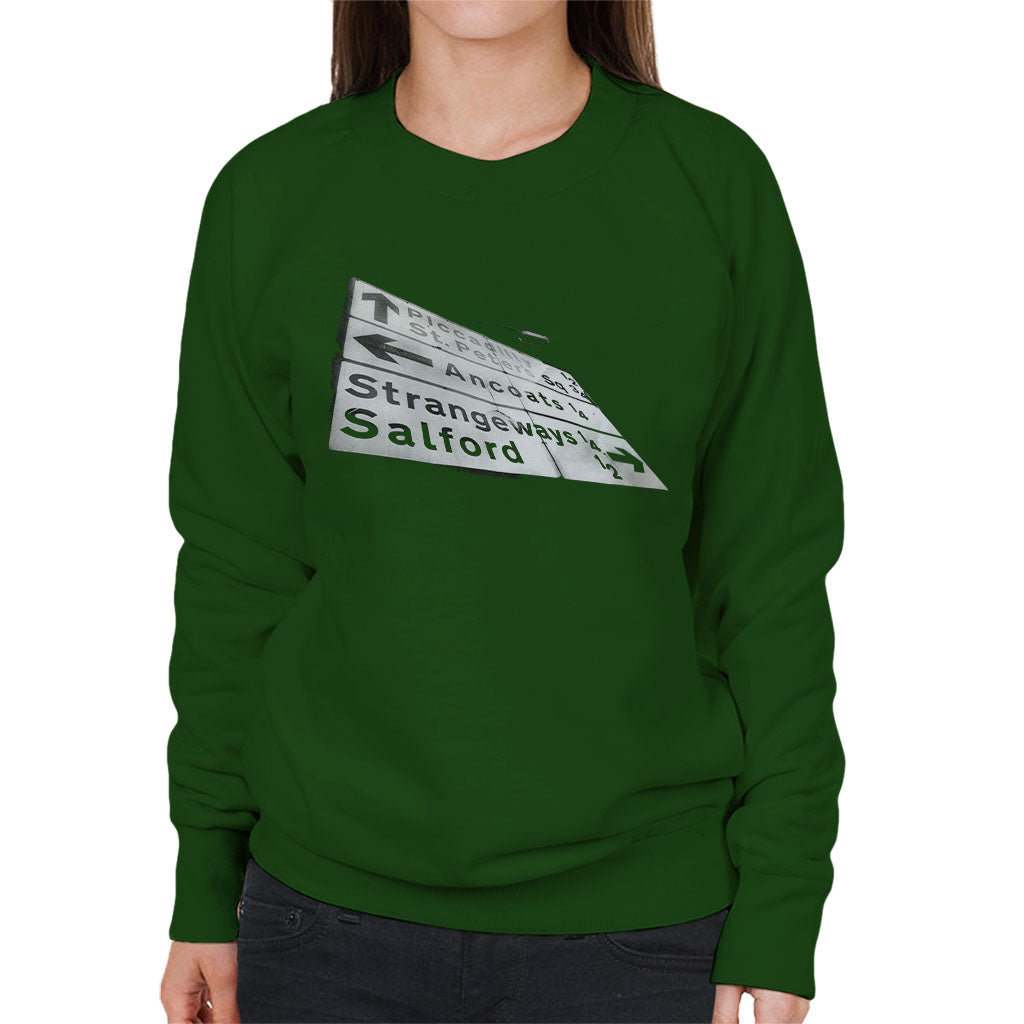 Manchester Road Signs 1985 Women's Sweatshirt-ALL + EVERY