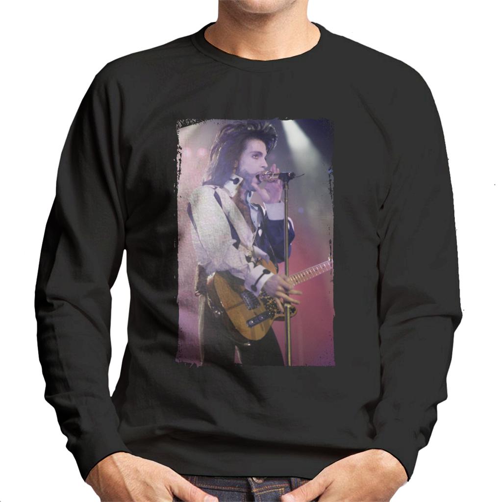 Prince Nude Tour 1991 Performing With Guitar Men's Sweatshirt-ALL + EVERY