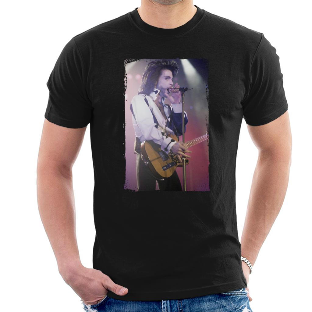 Prince Nude Tour 1991 Performing With Guitar Men's T-Shirt-ALL + EVERY