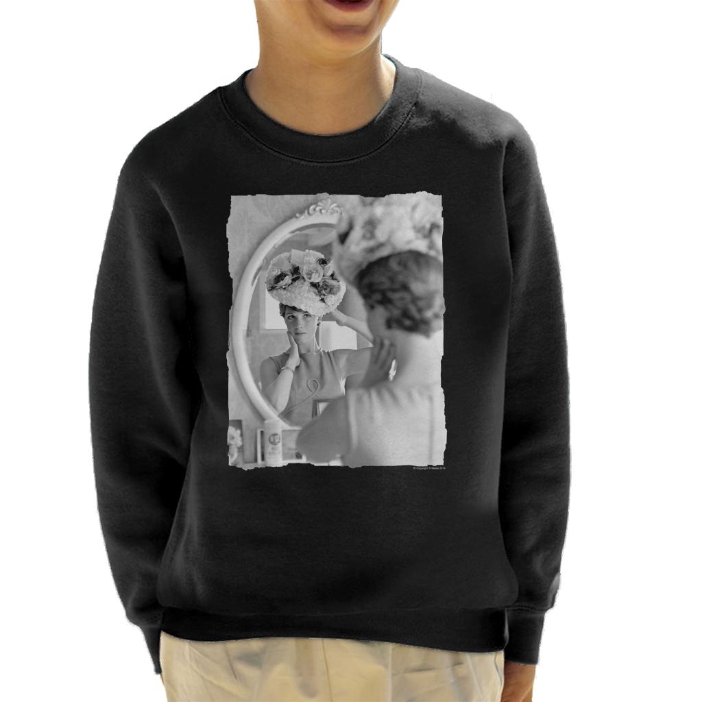 TV Times Julie Andrews Floral Hat Kids Sweatshirt-ALL + EVERY