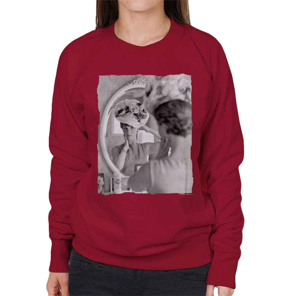 TV Times Julie Andrews Floral Hat Women's Sweatshirt-ALL + EVERY