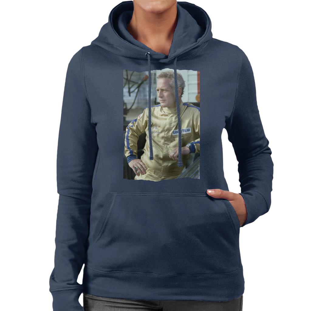 TV Times Paul Newman Race Suit 1974 Women's Hooded Sweatshirt-ALL + EVERY