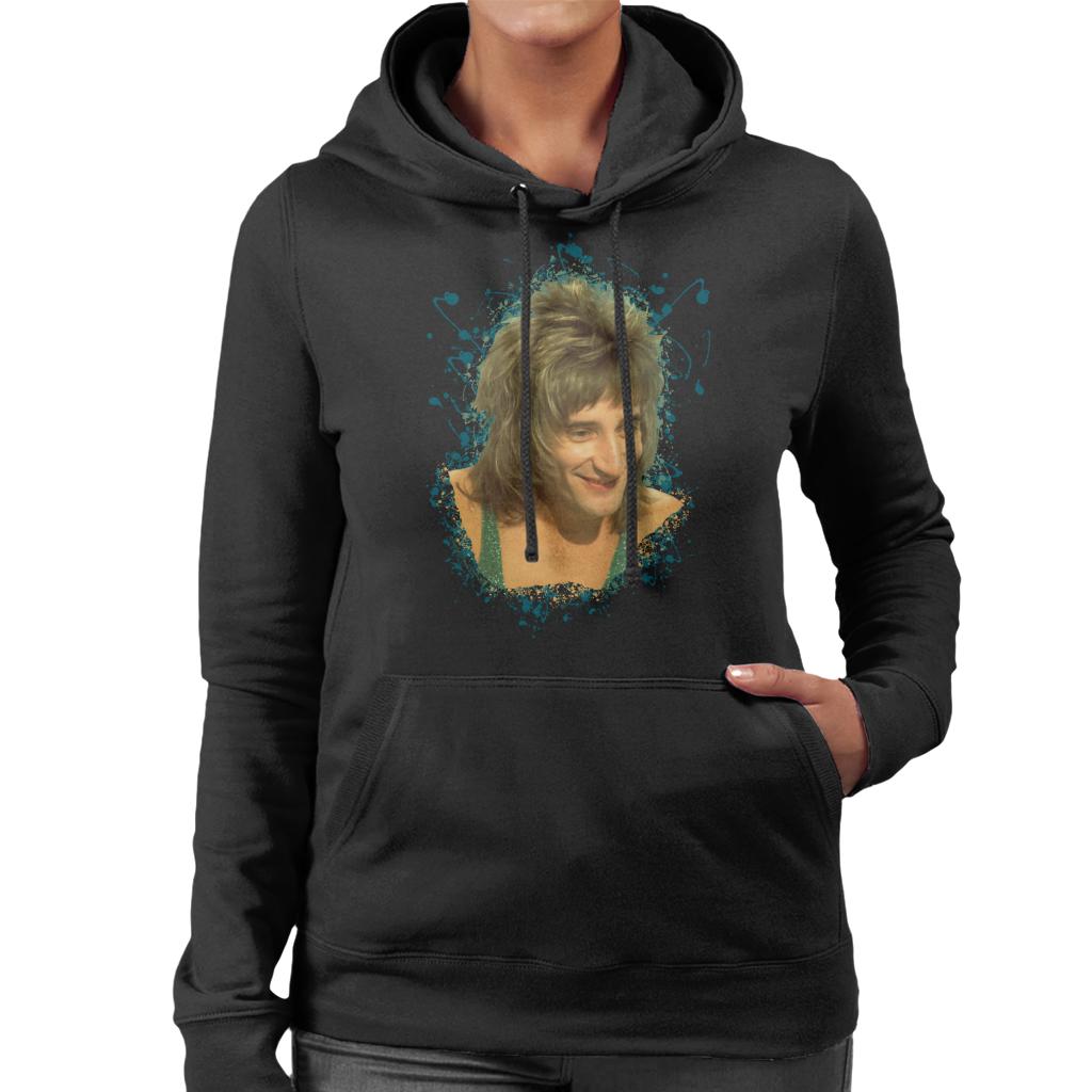 TV Times Rod Stewart Sparkly Vest Women's Hooded Sweatshirt-ALL + EVERY