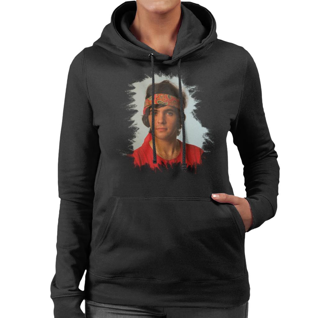 TV Times David Essex Bandana Portrait Women's Hooded Sweatshirt-ALL + EVERY