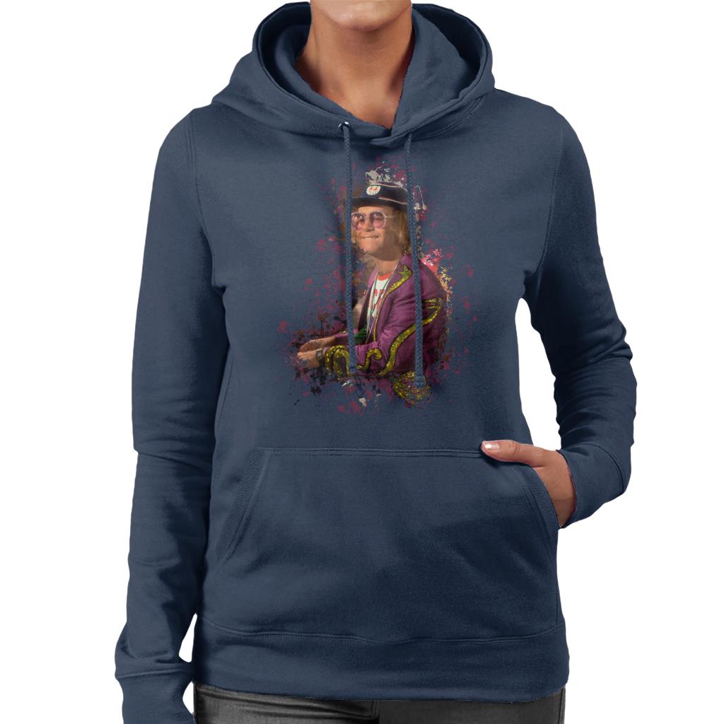 TV Times Elton John At The Piano Women's Hooded Sweatshirt-ALL + EVERY