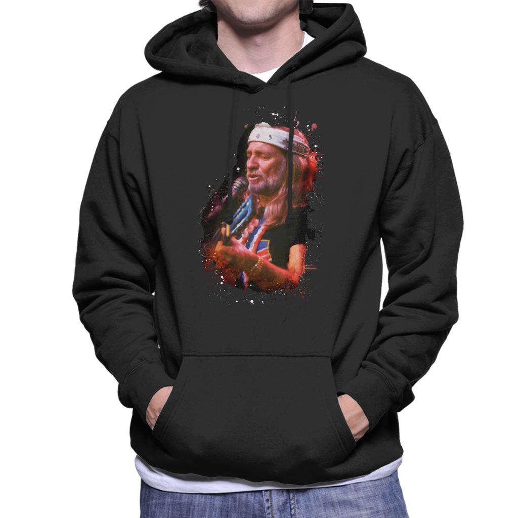 TV Times Willie Nelson Live Paint Splatter Men's Hooded Sweatshirt-ALL + EVERY