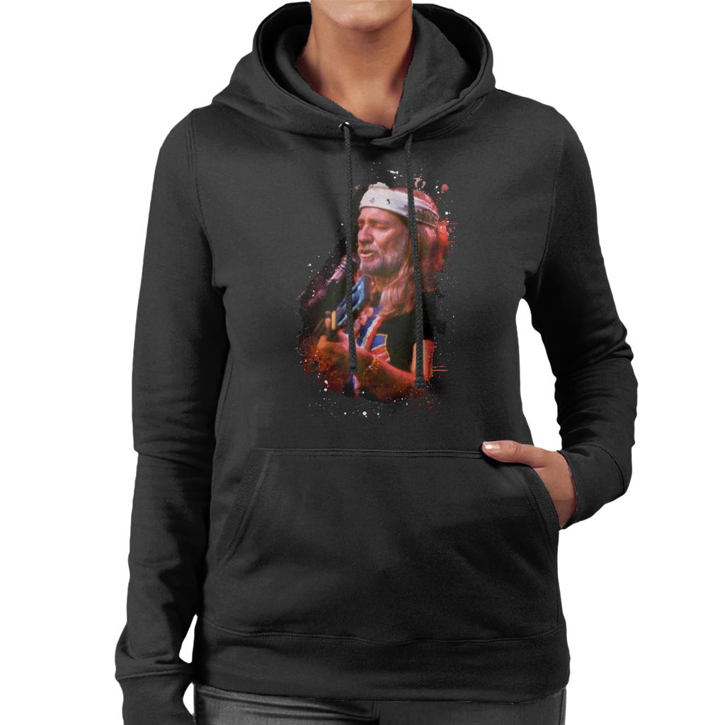 TV Times Willie Nelson Live Paint Splatter Women's Hooded Sweatshirt-ALL + EVERY