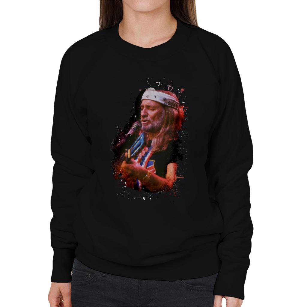 TV Times Willie Nelson Live Paint Splatter Women's Sweatshirt-ALL + EVERY