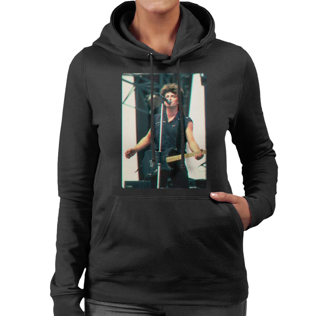 TV Times Bono Of U2 Guitar 3D Effect Women's Hooded Sweatshirt-ALL + EVERY