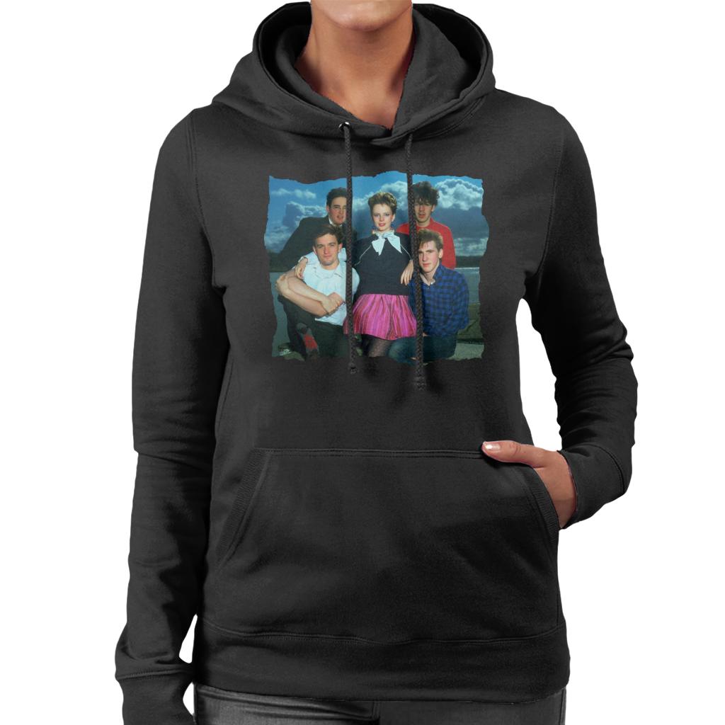 TV Times Altered Images Band Portrait Women's Hooded Sweatshirt-ALL + EVERY