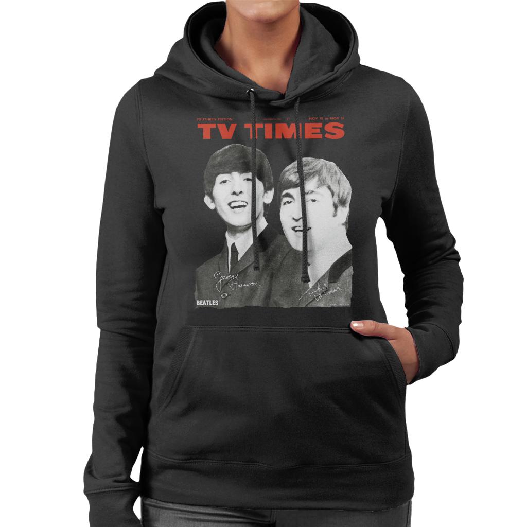 TV Times Beatles 1963 Cover Women's Hooded Sweatshirt-ALL + EVERY