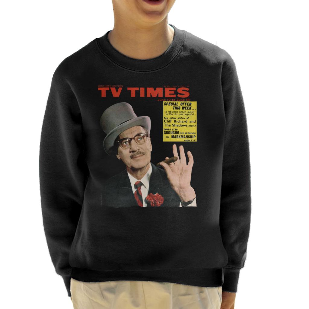 TV Times Groucho Marx 1965 Cover Kids Sweatshirt-ALL + EVERY