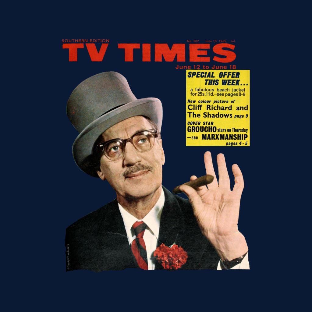 TV Times Groucho Marx 1965 Cover Kids Hooded Sweatshirt-ALL + EVERY