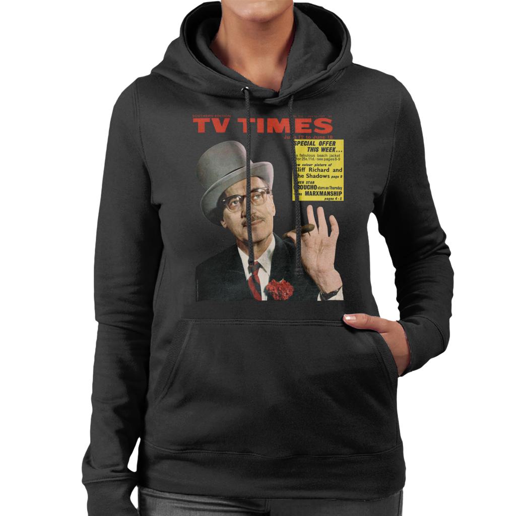 TV Times Groucho Marx 1965 Cover Women's Hooded Sweatshirt-ALL + EVERY