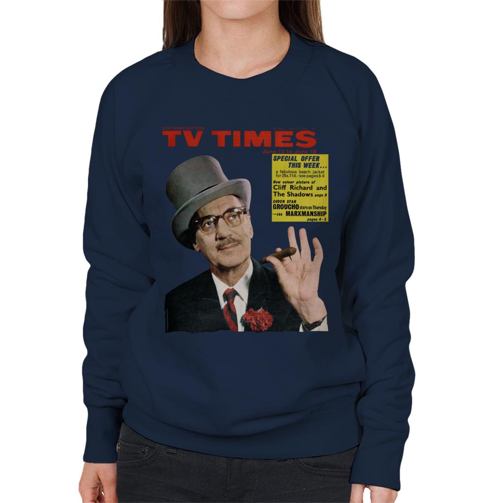 TV Times Groucho Marx 1965 Cover Women's Sweatshirt-ALL + EVERY